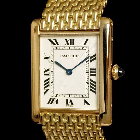 cartier tank solid gold|cartier gold tank watch vintage.